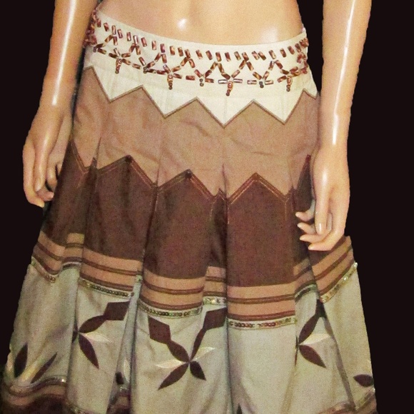 Victoria's Secret Brown Lined Long Cotton Skirt 8 - Picture 3 of 3